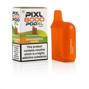 Pixl 8000 Sour Pineapple Mango pod and box